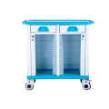 Stainless steel medical record forder trolley with drawers